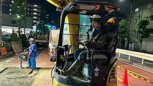 地中電線ケーブル敷設工事